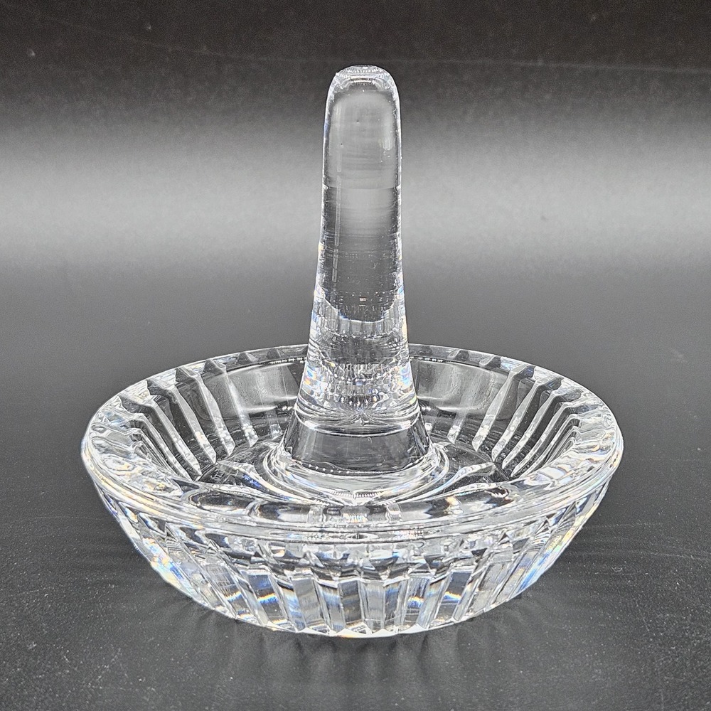 Marquis Waterford Crystal Round Ring Jewelry Holder Trinket Dish Signed 3"